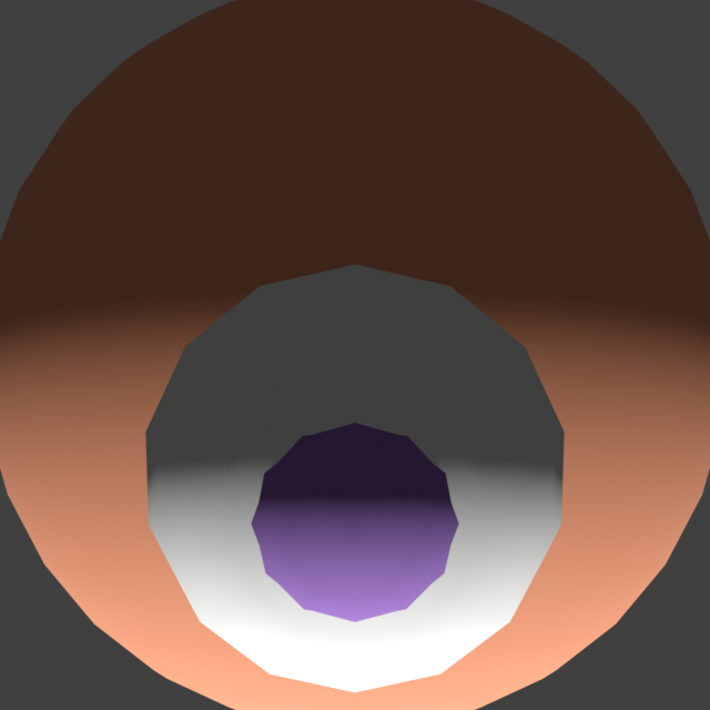 One of the eye components, straight from the generator: the white, the coloured iris and the pupil are three separate pieces of geometry. Only one of them should ever take your chosen colour.